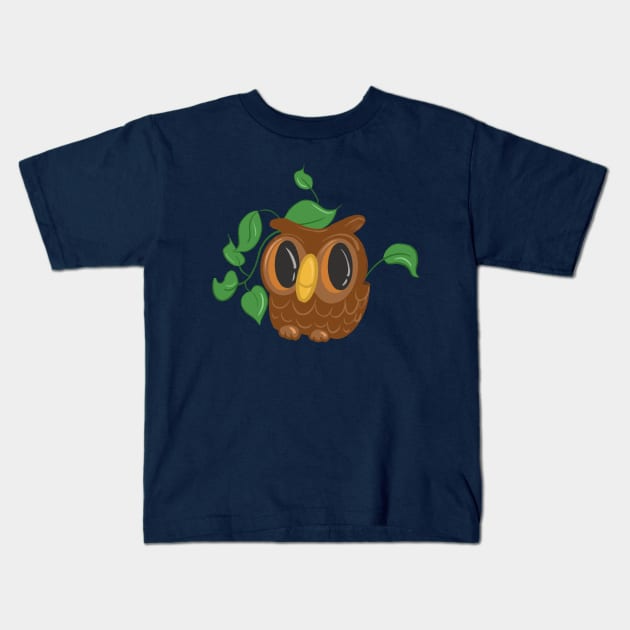 Kitch owl flower pot Kids T-Shirt by AmyNewBlue